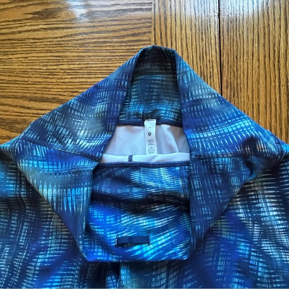 Lululemon Invigorate High Rise Flux Blue Multi Leggings Key Pocket Size 10 - Picture 6 of 10